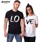 Летние Смешные парные женские футболки BLWHSA для влюбленных пары крутая мужская одежда с коротким рукавом для пары