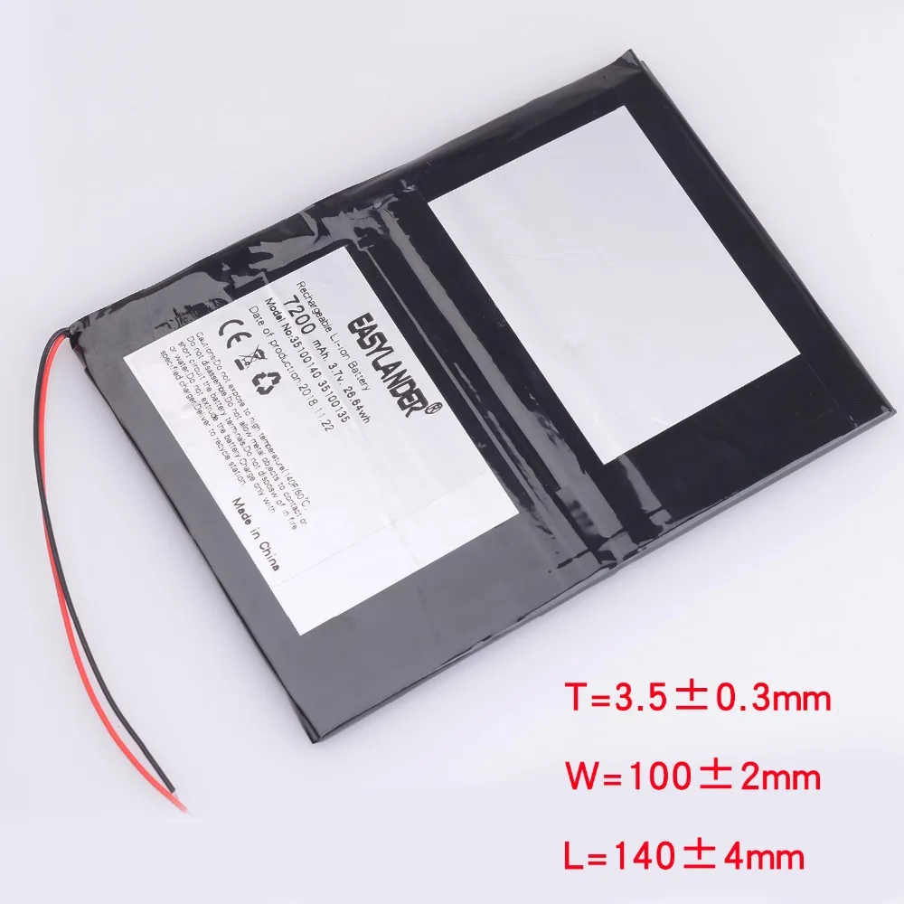 Новинка 33100140 универсальный для Digma Optima 10,3 3g/для планшета Digma Optima 1101 аккумулятор 7200mah 3,7 V полимерный литий-ионный аккумулятор