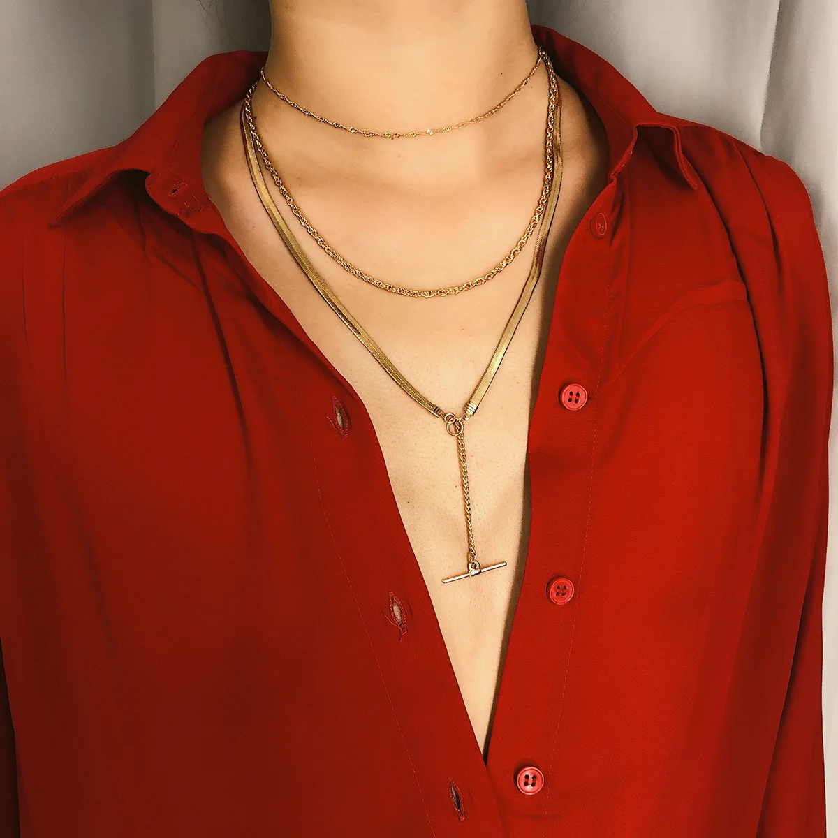 Женское многослойное ожерелье макси Серебряное Золотое колье с металлической