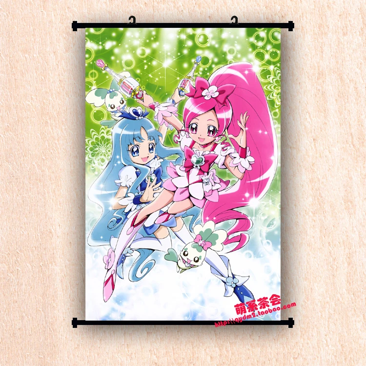 Японское аниме Pretty Cure Precure rouge & Kasugano Urara Akimoto Komachi домашний декор настенный плакат