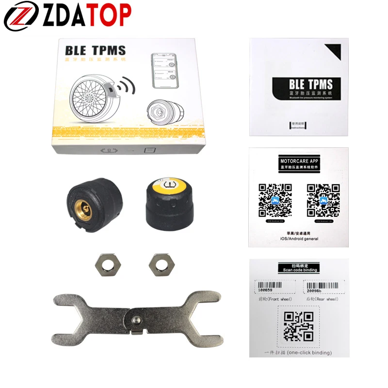 MOTO TPMS высокое качество мотоциклетный Bluetooth-Мониторинг 2 внешних датчика для IOS /