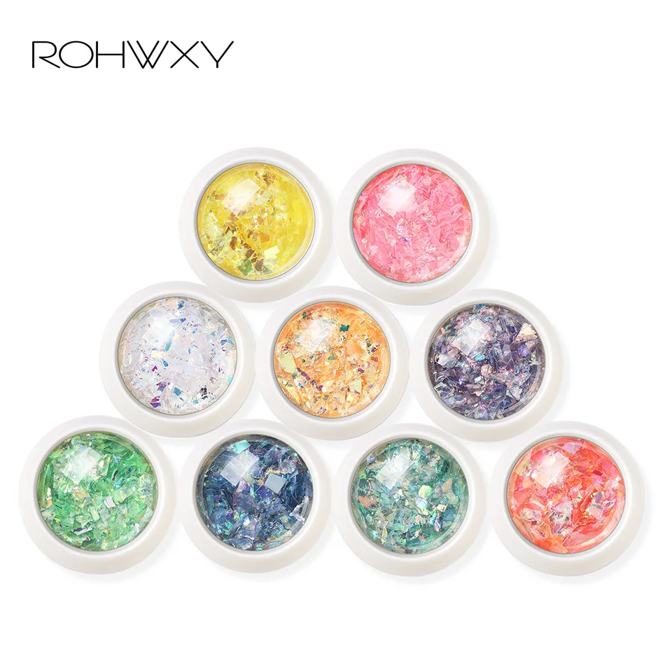 ROHWXY красочные Фольга для ногтей 3d-украшения для ногтей дизайнерский Шарм наклейки для ногтей аксессуары Маникюр Шапочка-парик из косичек