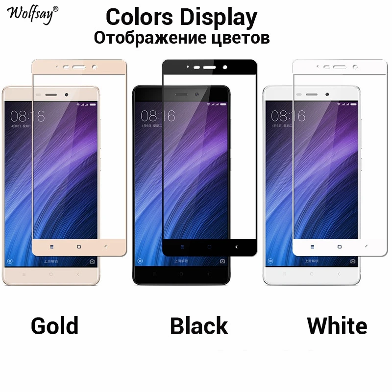 Wolfsay 1 шт для стекла Xiaomi Redmi 4 защита экрана закаленное стекло 5 0 &quotЗащитная пленка