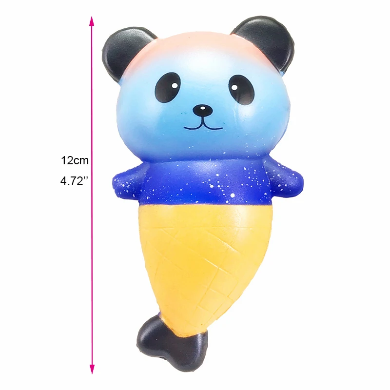 

1PCS Jumbo Panda Mermaid Slow Rising Squishy Galaxy Rainbow Kid Toy Collectibles Soft Cute Fish New 12cm Cartoon Gift