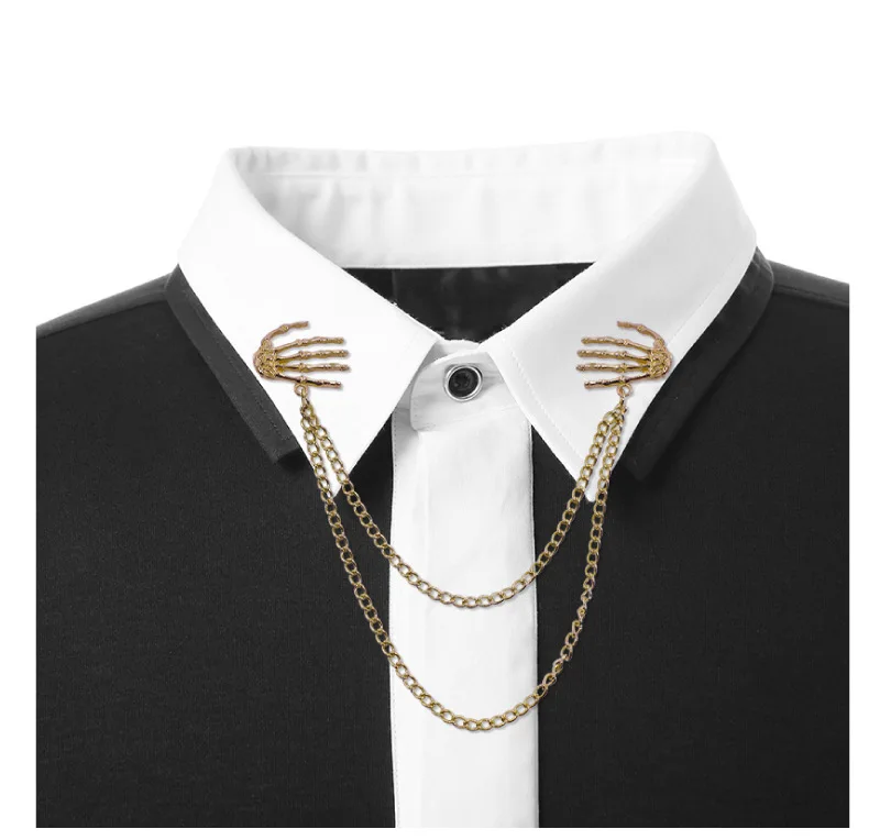 Модная Двойная Цепочка в готическом стиле панк кисточка череп ручная одежда