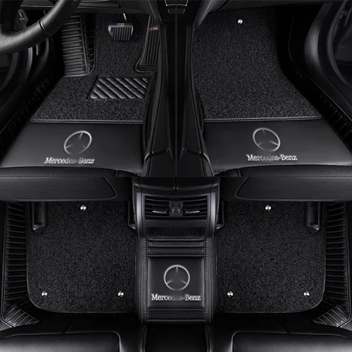 black Автомобильные коврики для Mercedes Benz A B C E class W204 205 W211 212 213 S class CLA GLC ML GLE GL пользовательские напольные коврики с логотипом - Название цвета: black