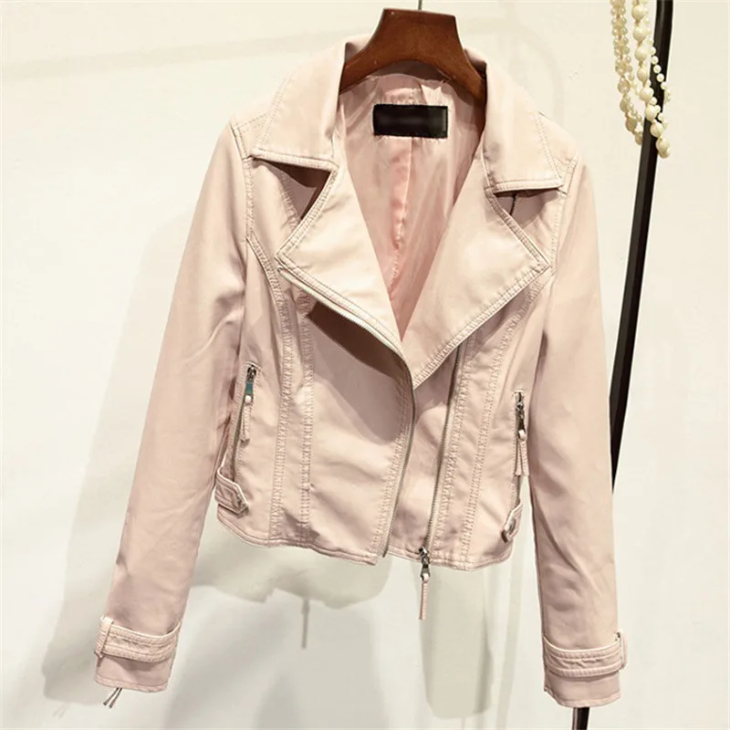 Кожаная женская куртка новинка 2019 куртка-бомбер из искусственной кожи тонкая