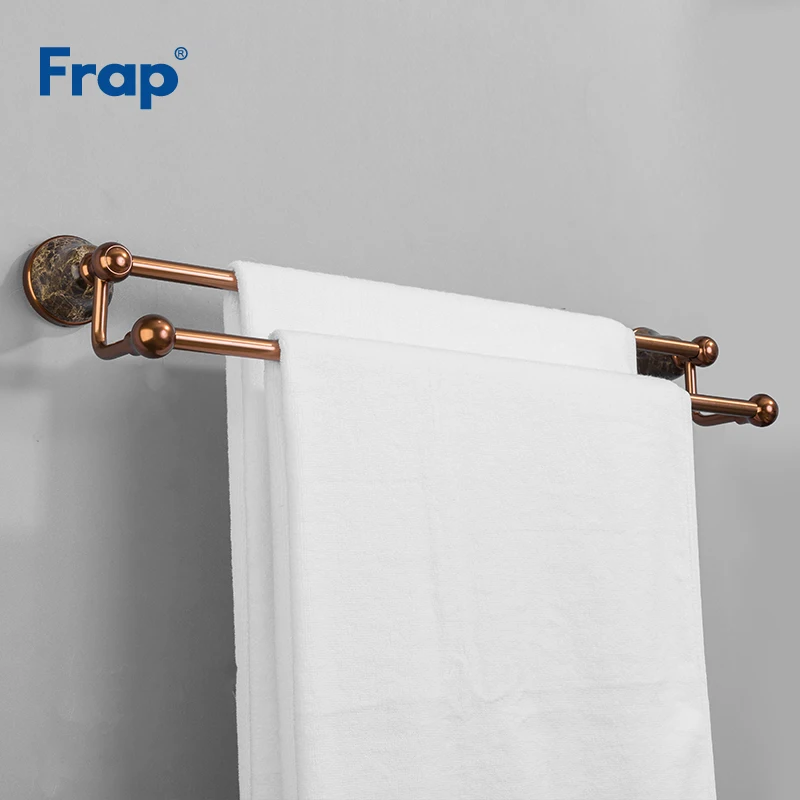 Frap новый алюминиевый двойной держатель для полотенец розового и золотого цвета
