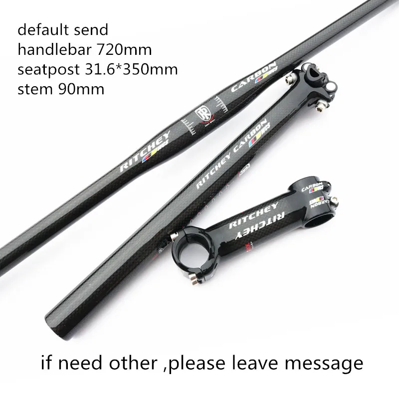 Flat Handlebar SET 3K карбоновый комплект рулей для велосипеда MTB велосипед подъем/плоский руль и вынос и карбоновый Подседельный штырь велосипедные запчасти для горного и дорожного велосипеда XXX - Цвет: Flat Handlebar SET
