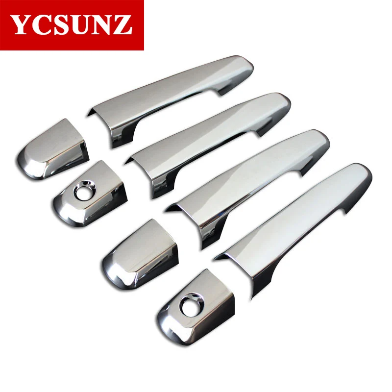 CHROME Для Mitsubishi L200 Triton ручки украшения продукты ABS Хромированная дверная ручка Крышка для Mitsubishi L200 Triton 2006- Ycsunz - Цвет: CHROME