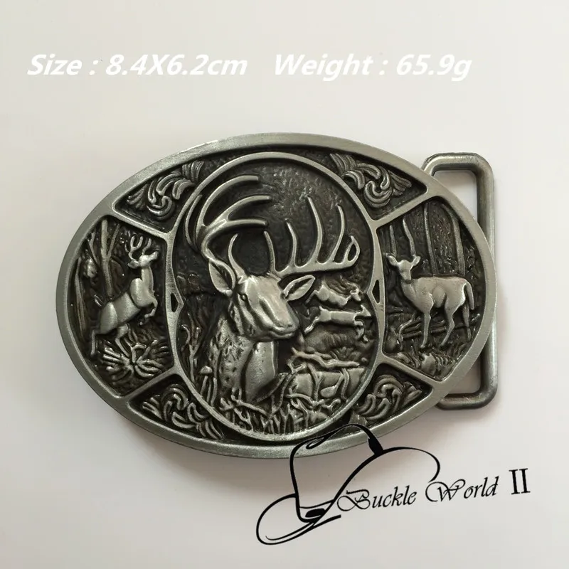 Розничная продажа новый стиль овальный крутой 3D Олень Пряжки Ремня 84*62 мм 65 9 г