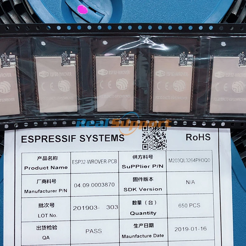 650 шт. ESP32 WROVER PCB SMD модуль Встроенная антенна D0WDQ6 WiFi беспроводной с 4 Мб флэш памяти