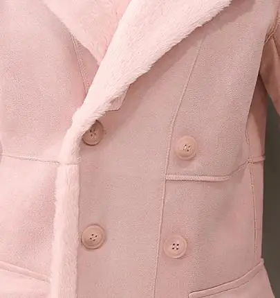 2017 Winter New Lamb Hair Jacket Female Plus Velvet Thick Coat In The Long Paragraph Deerskin Lapel Cotton | Женская одежда