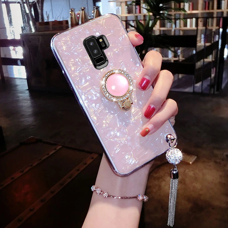Lexury ювелирное палец кольцо горный хрусталь чехол для телефона samsung S9 плюс Kickstand с