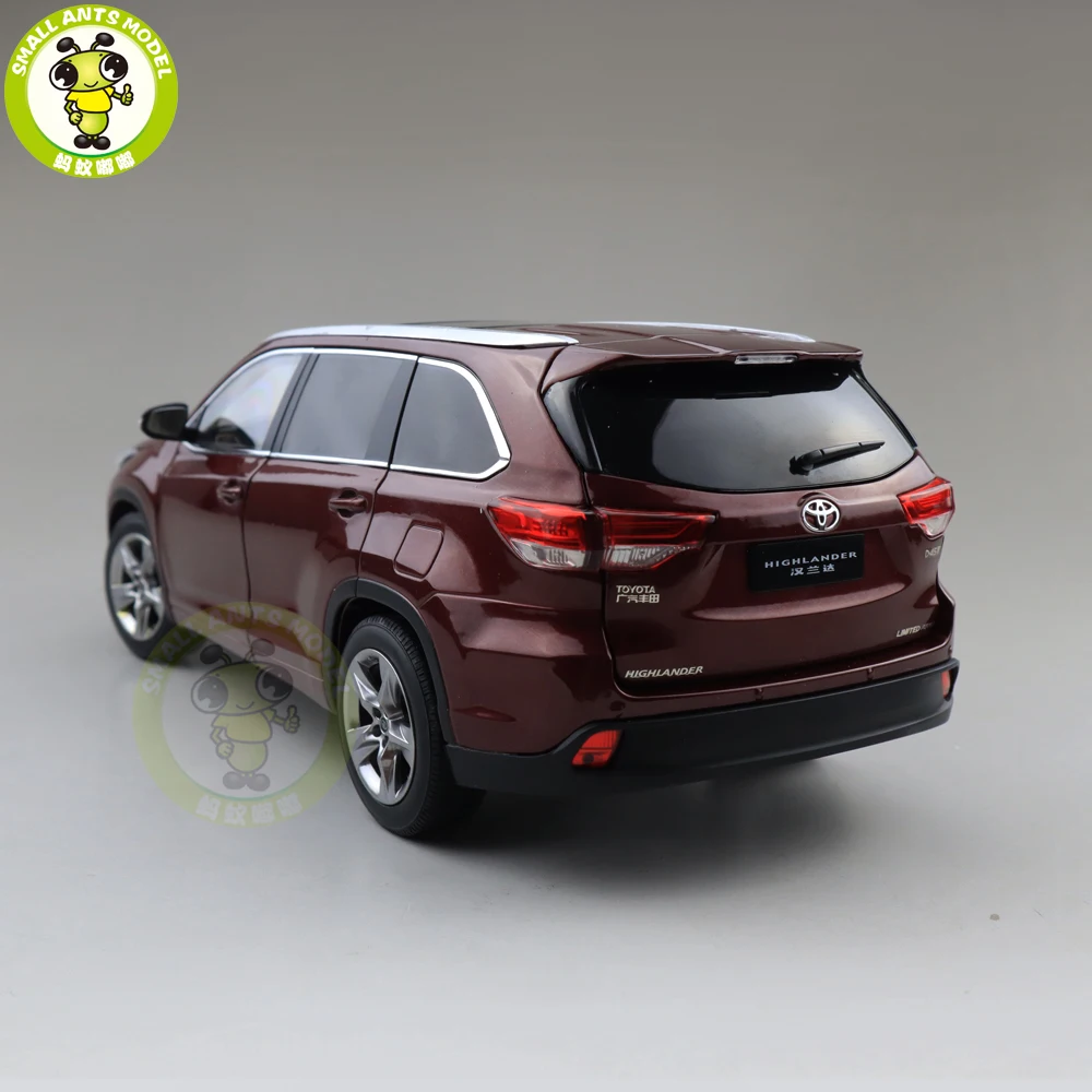 1/18 Highlander литая под давлением модель автомобиля SUV игрушки Детские подарки для мальчиков девочек красный