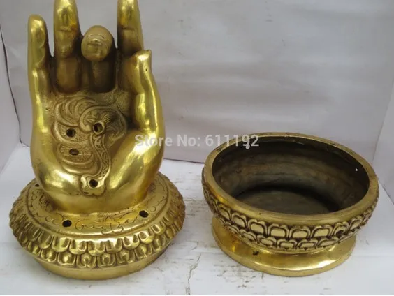 Медная статуэтка Будды курильница |