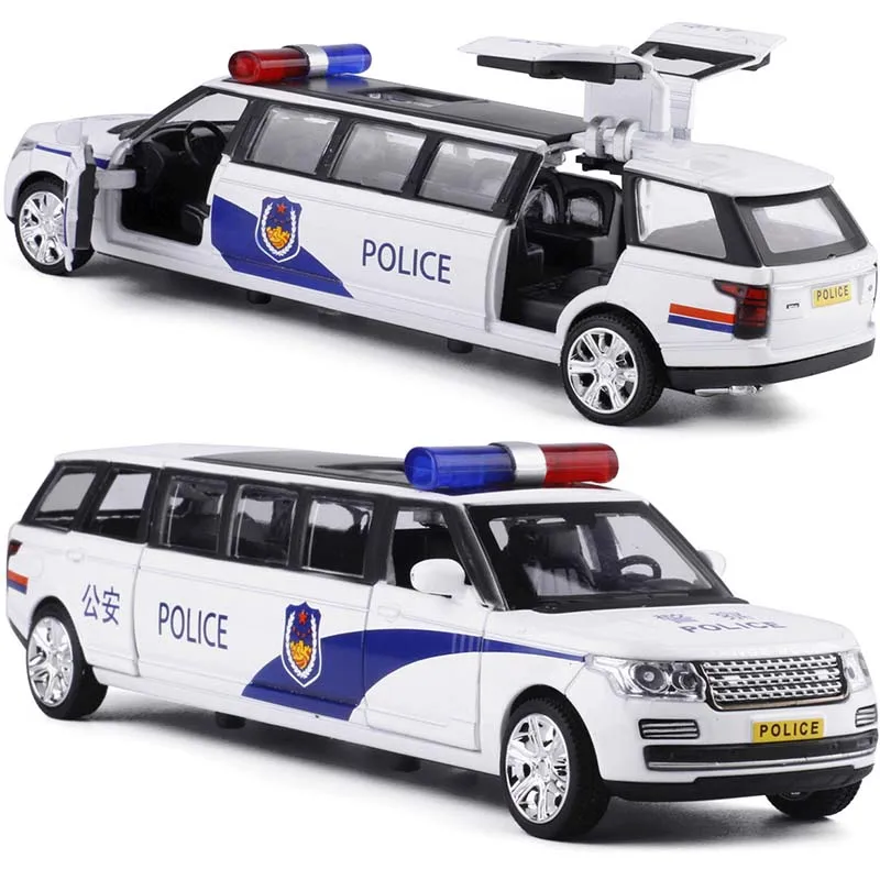 1:32 Range Rover расширенная версия полицейские литые автомобили игрушечный автомобиль