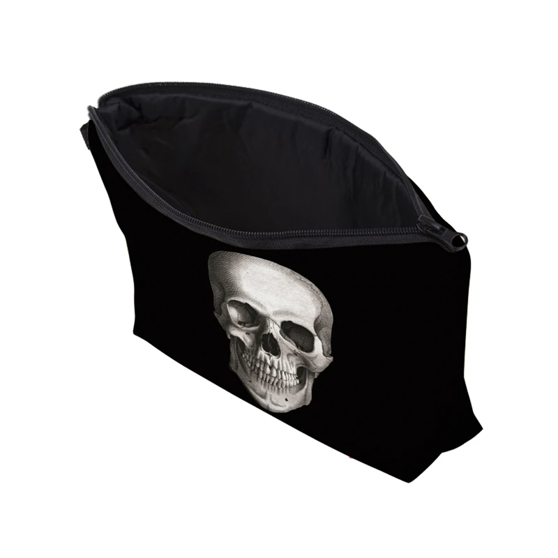 Cool Zipped Skeleton Skull Printing Makeup Organizer Storage Bags Fashion Men Women Travel Cosmetic Bag Beauty | Багаж и сумки