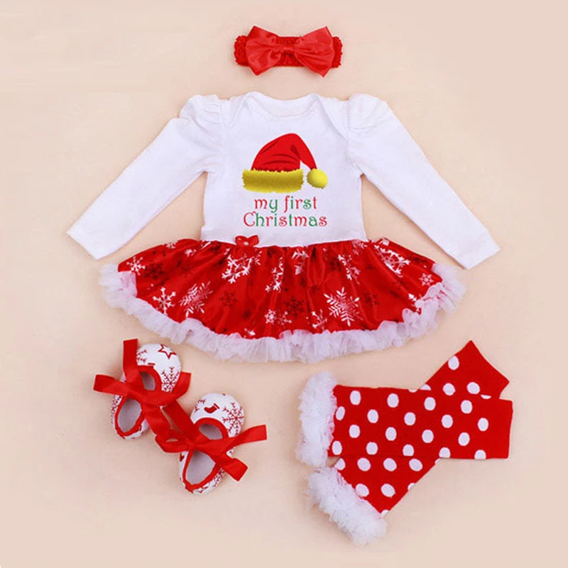 Детские комбинезоны на Рождество Костюмы для маленьких девочек Кружевные с