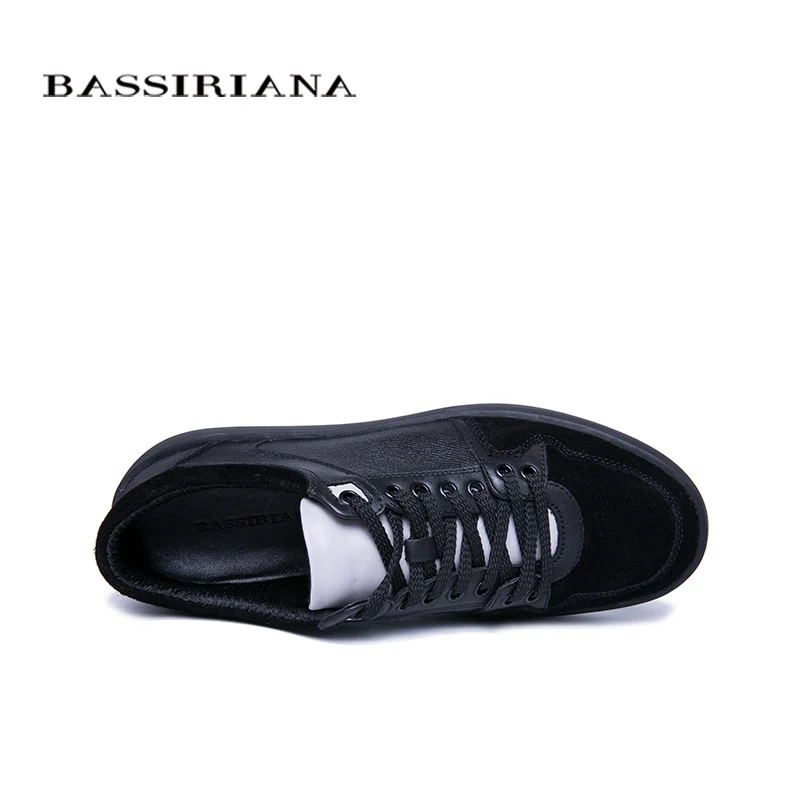 BASSIRIANA New 2019 Genuine Leather men casual shoes lace up comfortable round toe spring autumn 39-45 size handmade | Обувь