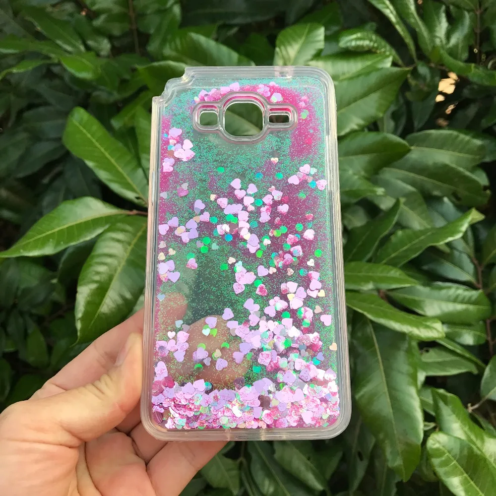 For Samsung Grand Prime Cases Love Liquid Heart Stars Glitter Dynamic Water Quicksand Soft Phone Covers G530 |