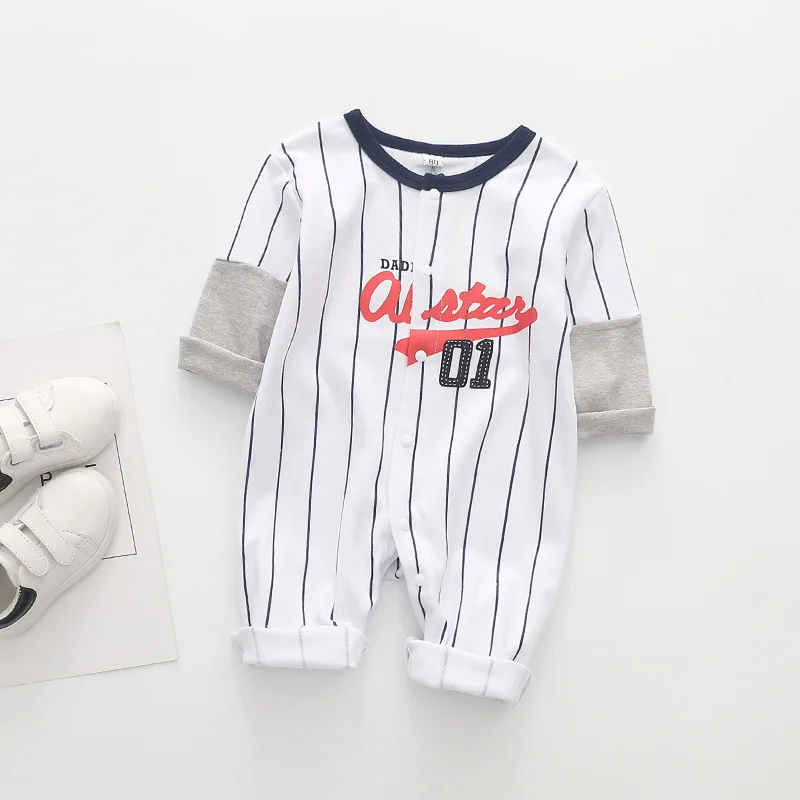 2018 для мальчиков Бейсбол Одежда новорожденных боди Весна и осень | Мать ребенок