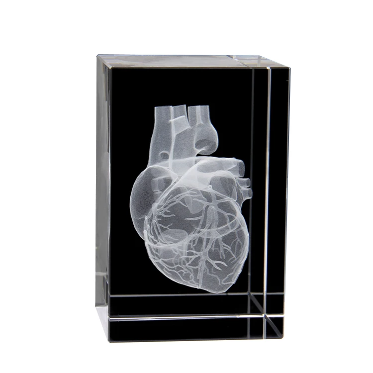 3D стереоскопический кристалл внутренняя резьба по сердцу человека