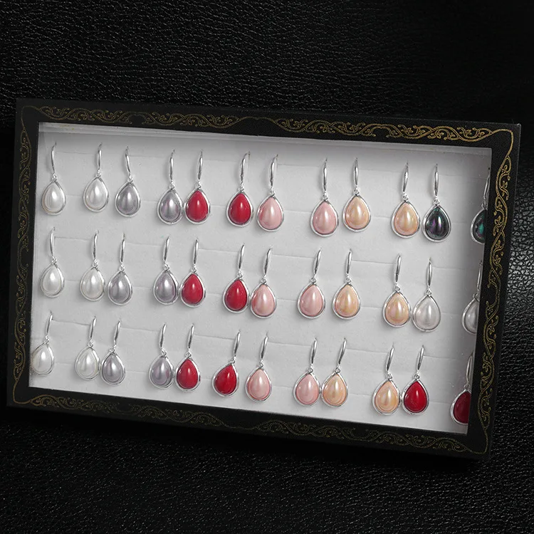 Vintage OL S925 Sterling Silver Shell Pear Water Drop Dangle Earrings Women's Width 13 Length 33mm | Украшения и аксессуары