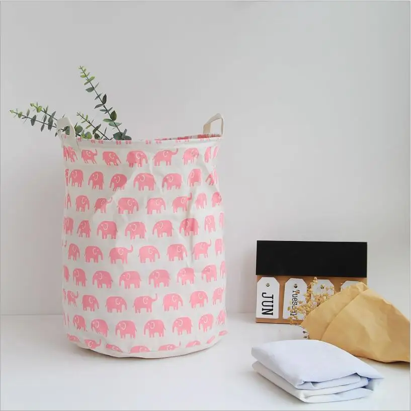 The New Cartoon elephant Waterproof Laundry Hamper Folding Clothes Storage Baskets Home decoration kids toy organizer basket | Дом и сад