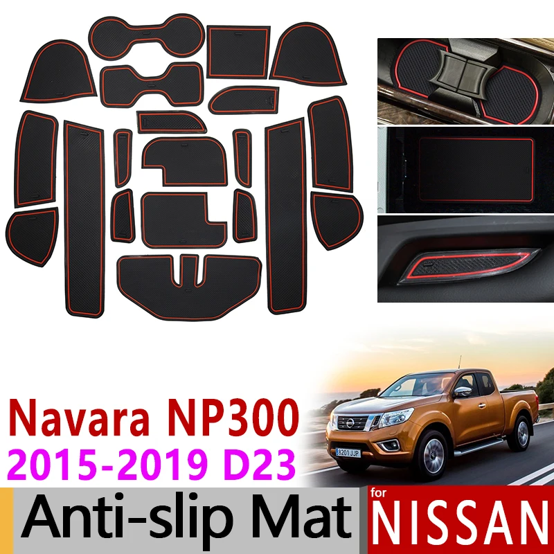 for Nissan Navara NP300 D23 Anti-Slip Rubber Cup Door Groove Mat 20pcs 2015 2016 2017 2018 Accessories Car Stickers Styling | Автомобили и