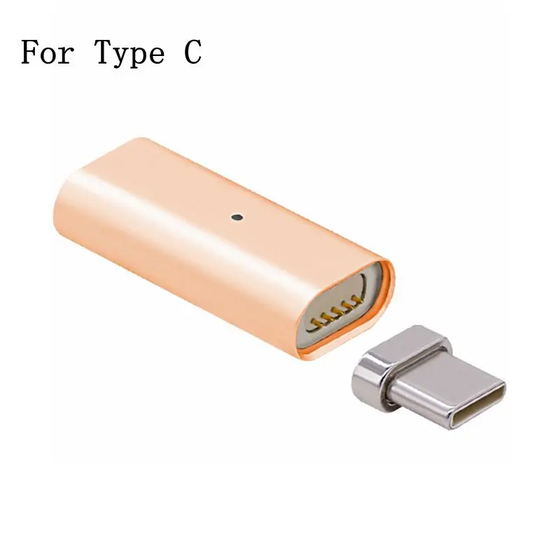 gold type c Магнитный адаптер Micro USB Магнитный зарядное устройство конвертер для магнитной зарядки дата кабель для Iphone samsung мобильный телефон адаптер - Тип штекера: gold type c