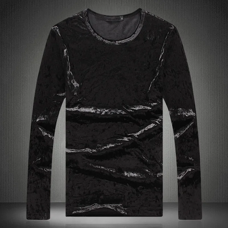 Мужская футболка с круглым вырезом и длинным рукавом бархатная деловая размеры