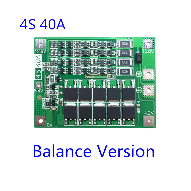 Баланс 18650 BMS 4S 40A литий-ионная батарея зарядное устройство PCB плата защиты BMS для бурильного двигателя 14,8 V 16,8 V Lipo