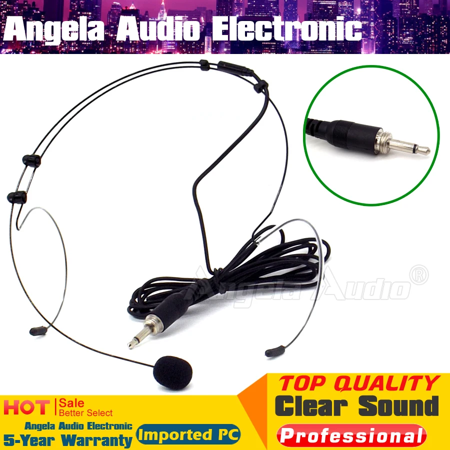 

4Pcs Headworn Condenser Microphone 3.5mm Plug Male Screw Headset Mic Microfono Mike For PC Karaoke Wireless Bodypack Transmitter
