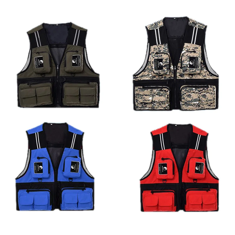 Жилет для рыбалки мужской жилет на открытом воздухе с несколькими карманами без