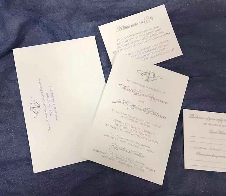 CA0886 простые свадебные приглашения с буквенным прессом|letterpress invitations|invitationsinvitation
