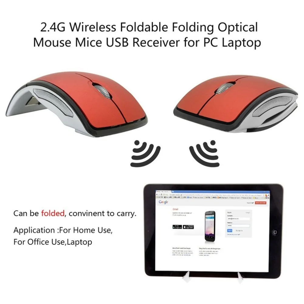 Складная беспроводная мышь для ПК, ноутбука, компьютера, мини USB 2,4 ГГц, приемопередатчик с защелкой, оптическая Складная, Прямая поставка