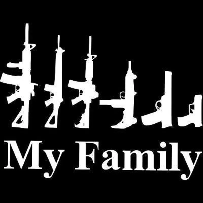 16.5X12.7CM MY FAMILY Gun забавная виниловая наклейка на автомобиль|car accessories|car stickervinyl car