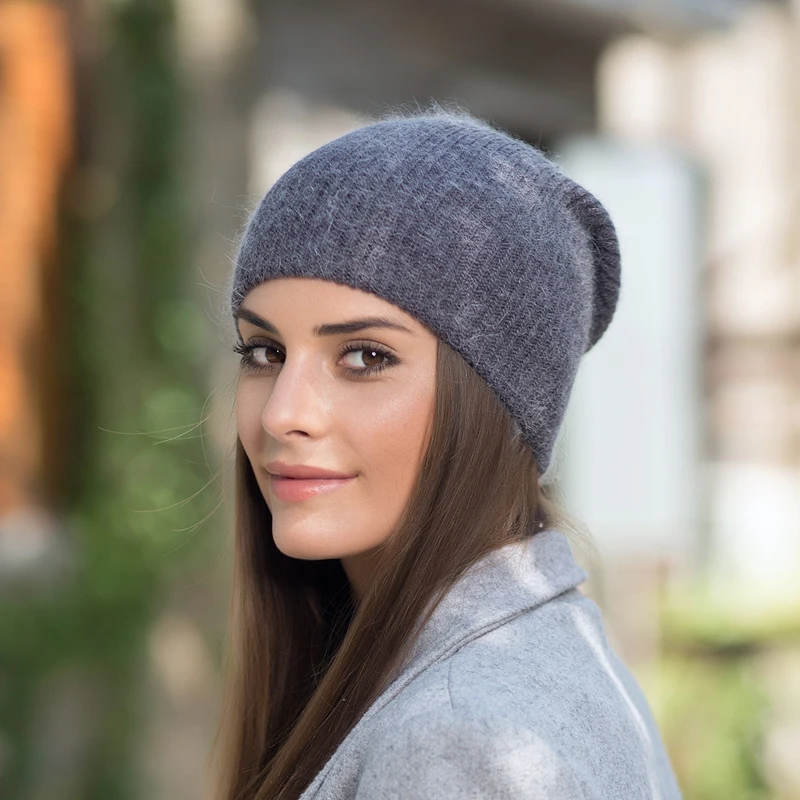 Женские осень зима шапка из кроличьего меха головные уборы для дамы skullies шапки