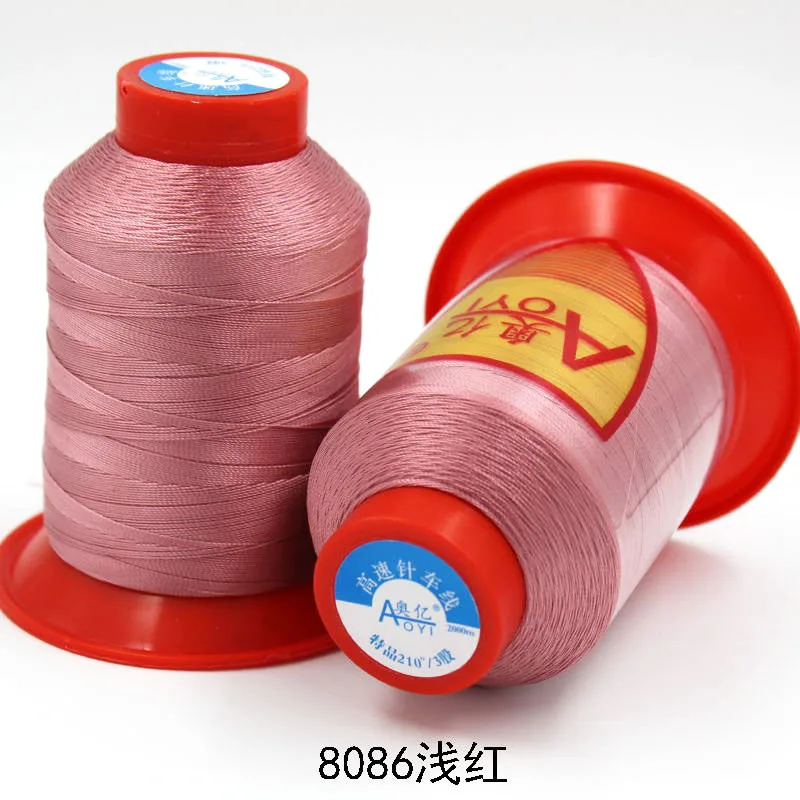 8086 30# швейная нить, набор полиэфирных нитей, крепкие 210D/3 швейные нитки для машины, fil, Полиэстеровые Шелковые нитки для вышивания, хорошая тяга - Цвет: 8086