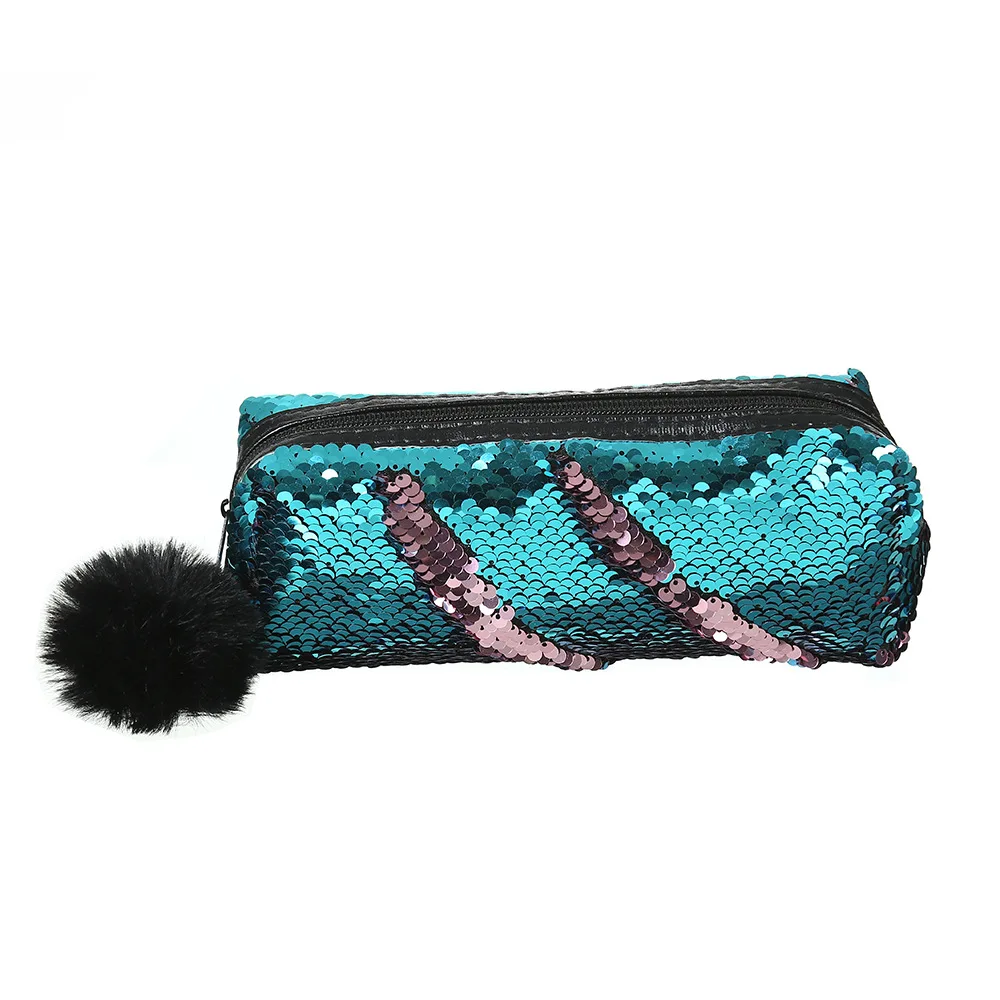Чехол для карандашей с блестками Estuche Escolar Kalemlik Trousse Scolaire Stylo Sequin коробка для карандашей Utiles Escolares милый чехол для ручек Astuccio - Цвет: Blue