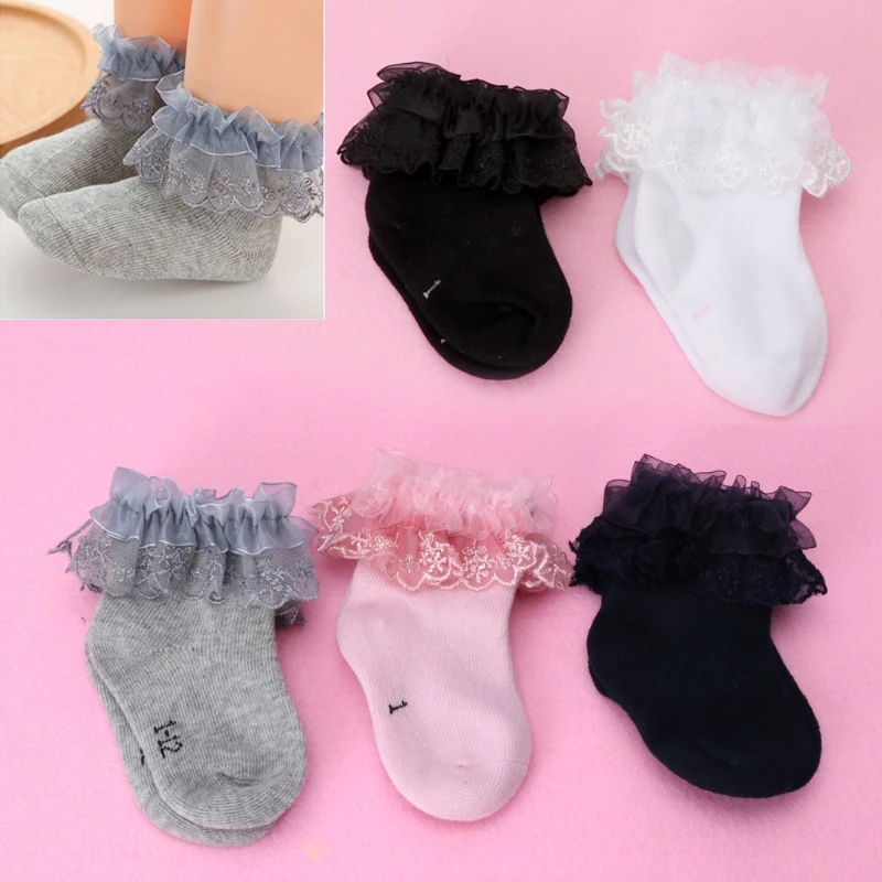 

Newborn Baby Cotton Socks Lace Princess Combed Socks For Girls Infant Baby Socks Baby Shower Gift