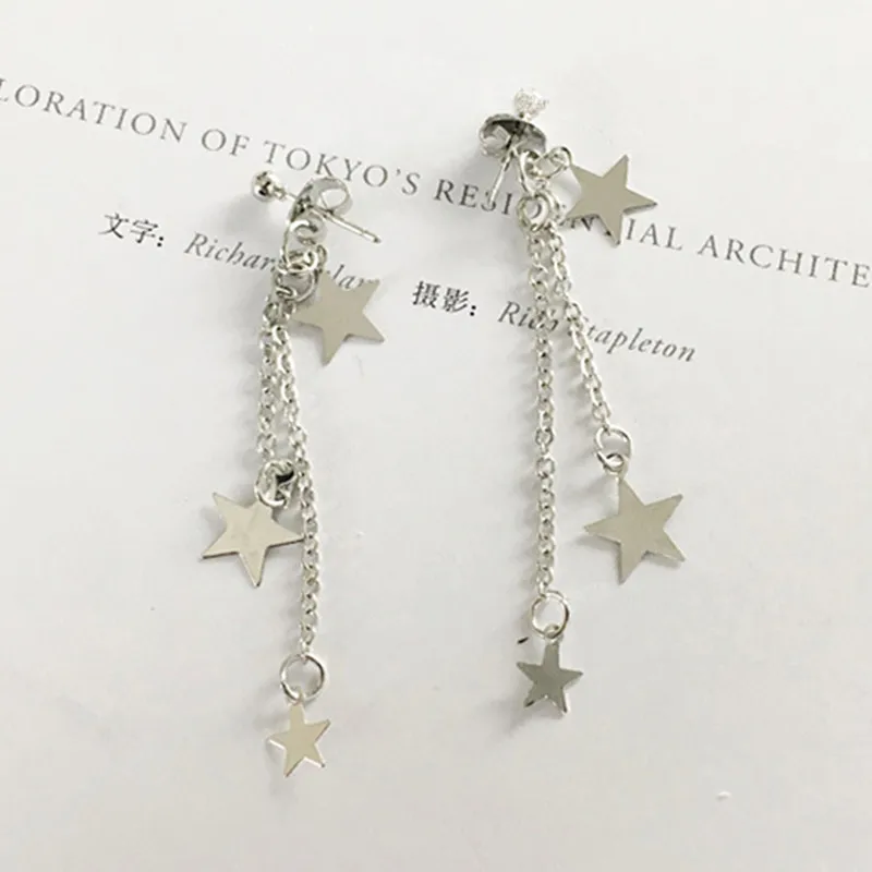 Retro Elegant Star Tassel Earrings For Women 2021 Europe And The United States Big Sequins Stud Jewelry Bijoux | Украшения и