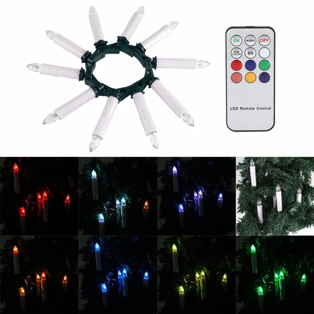 10 шт. светодиодные беспроводные свечи с зажимами| |