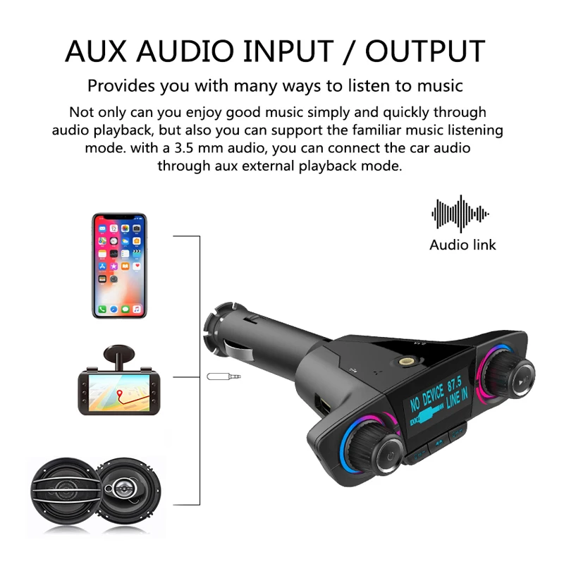 ANLUD FM передатчик Aux модулятор Bluetooth Handsfree Car Kit автомобильный аудио mp3 плеер с умным