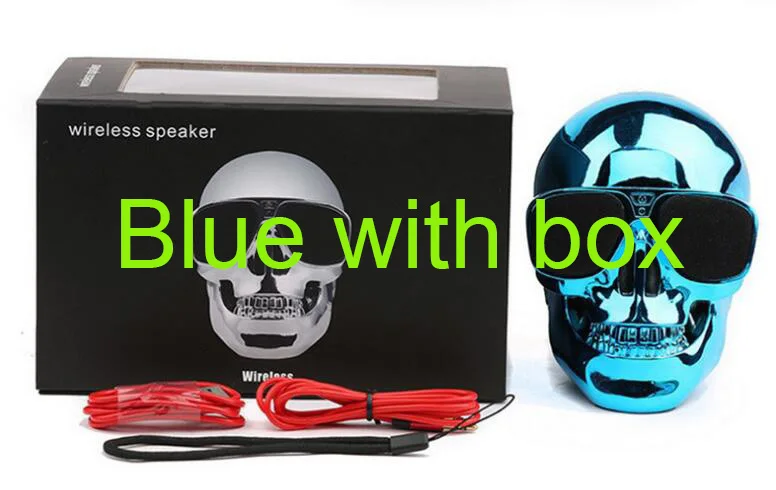 AeroSkull беспроводной Bluetooth динамик в форме черепа глубокий бас мобильный сабвуфер многоцелевой портативный динамик дропшиппинг - Цвет: Big Blue with box