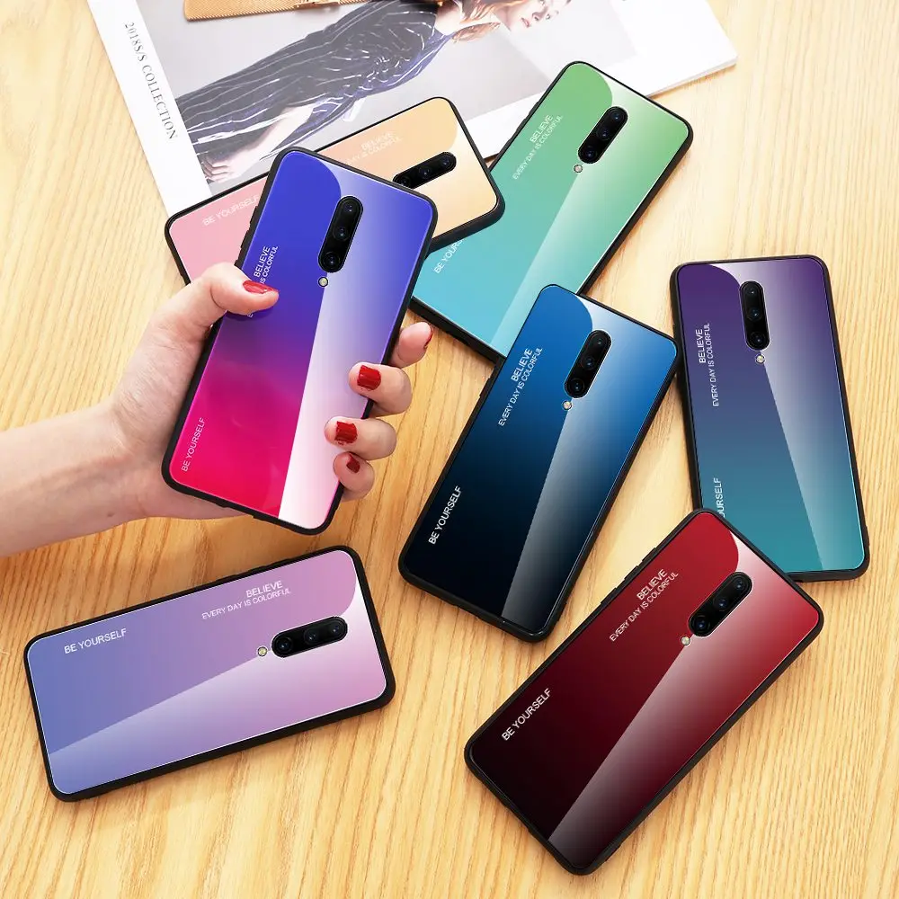 Чехол из закаленного стекла для iPhone 7 8 Plus X XS MAX 6 6S XR роскошный цветной чехол