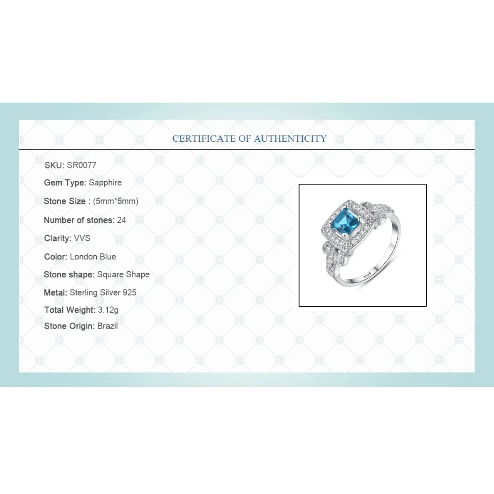MSXNEOW Classic Luxurious Natural Sky Blue Royal Solid 925 Sterling Silver Engagement Rings For Women Wedding Charm Ring SR0077 | Украшения