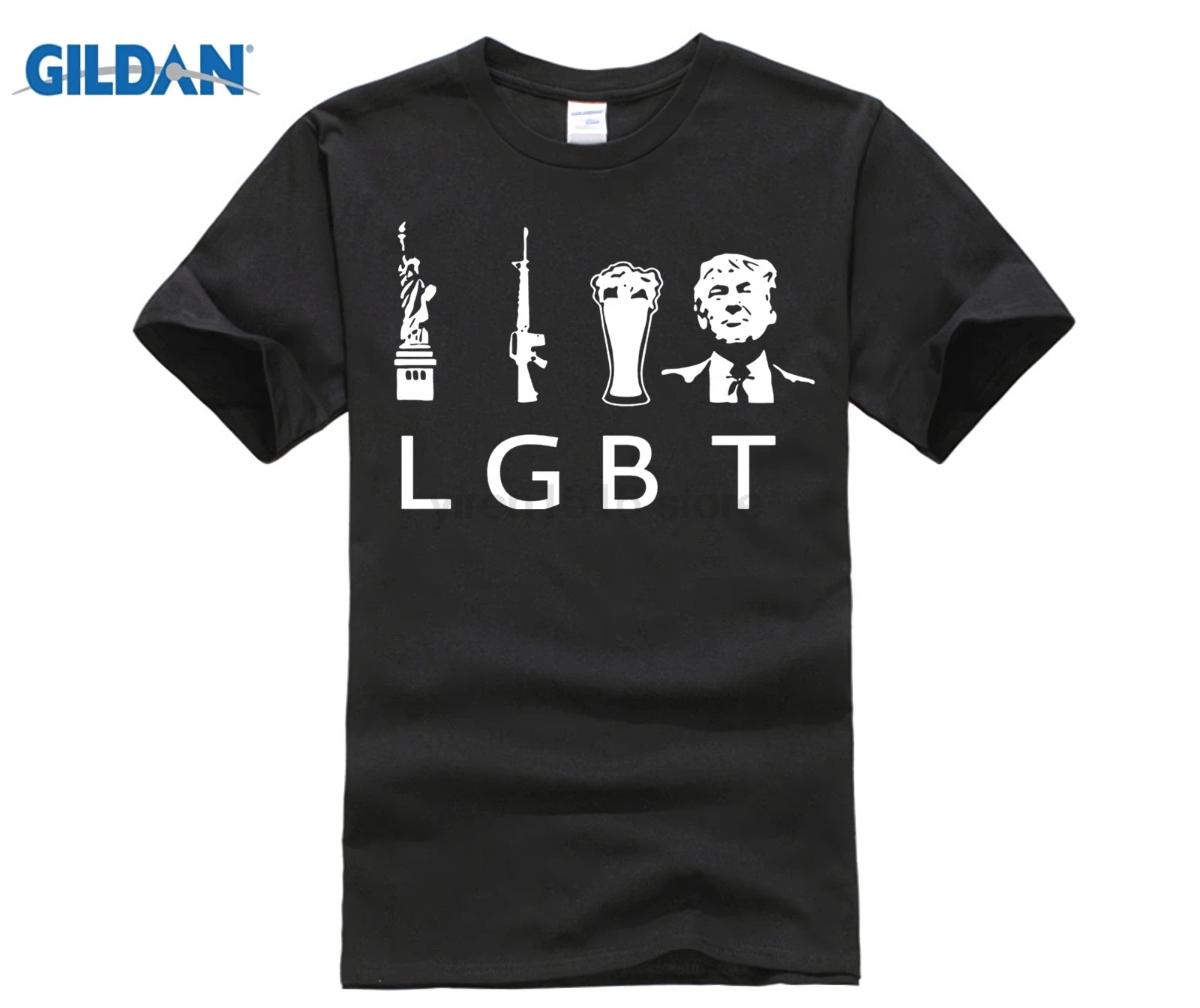 Забавные футболки GILDAN Awesome Liberty guns Beer Trump Повседневная футболка с круглым вырезом