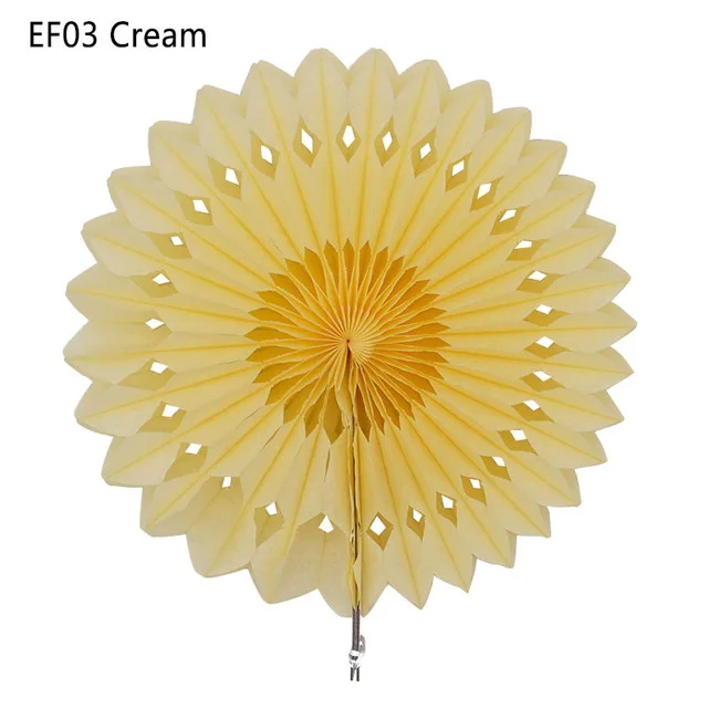 EF03 Cream 5 шт " 20 см папиросная бумага вырезные бумажные веера Pinwheels Висячие цветочные бумажные поделки для душа Свадьба Вечеринка День рождения фестиваль - Цвет: EF03 Cream